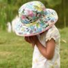 Chapeau de soleil anti-UV spf upf 50+ bébé enfant baby banz réversible évolutif réglable fleurs rose blanc imprimé mignon fille garçon
