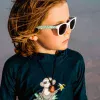 Lunettes de soleil enfant bébé polarisées catégorie 3 polarisantes protection UV 2 ans 3 ans 5 ans Banz blanc vert fille garçon blanc confetti wayfarer