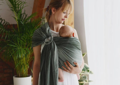 sling écharpe de portage little frog Verdelit coton bambou oekotex porte bébé sans noeud facile rapide pratique débutant nouveau-né