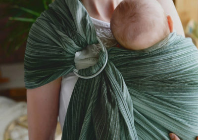 sling écharpe de portage little frog Verdelit coton bambou oekotex porte bébé sans noeud facile rapide pratique débutant nouveau-né