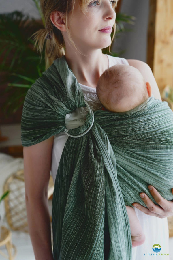 sling écharpe de portage little frog Verdelit coton bambou oekotex porte bébé sans noeud facile rapide pratique débutant nouveau-né