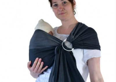 sling yaro newborn grey black écharpe de portage sans noeud anneaux facile légère pour nouveau-né