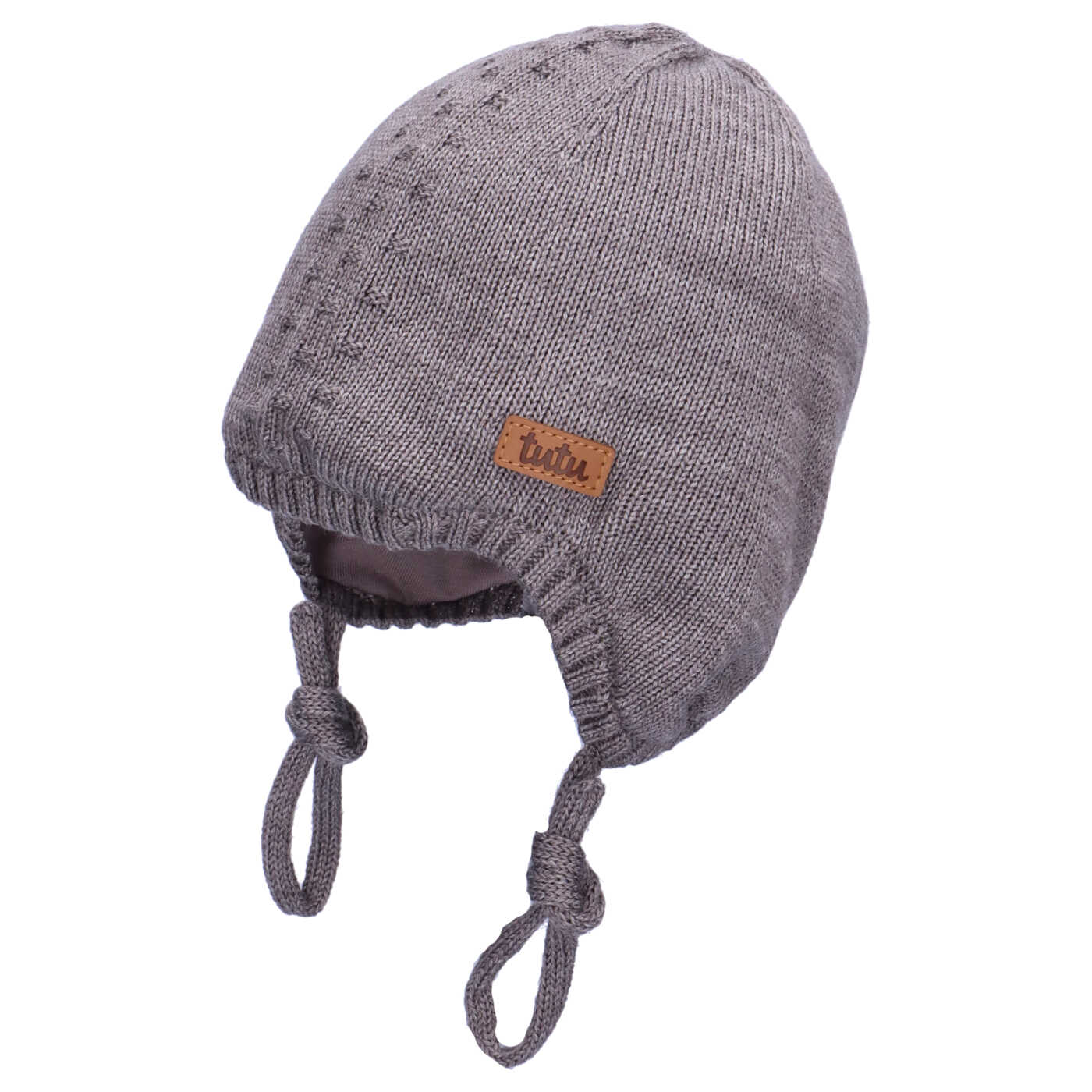 bonnet bébé laine mérinos gris doublure coton naissance 3 mois 6 mois